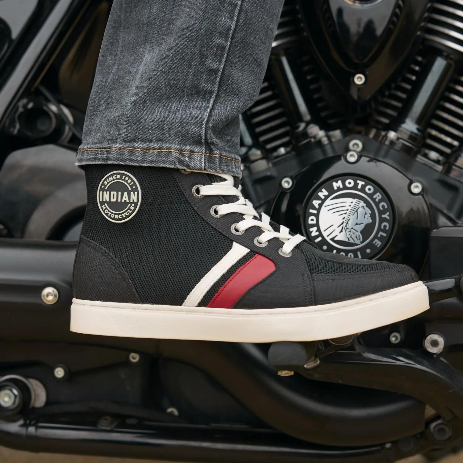Indian Motorcycle Men's Milestone Mesh Sneaker, Black