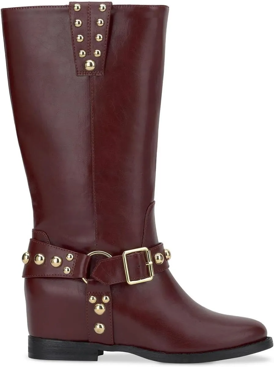 Jessica Simpson Womens Milley Studded Wedge Boots