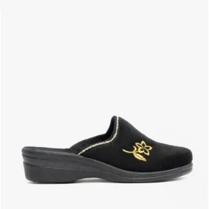 Jo & Joe HELEN Womens Wedge Heel Mule Slippers Black