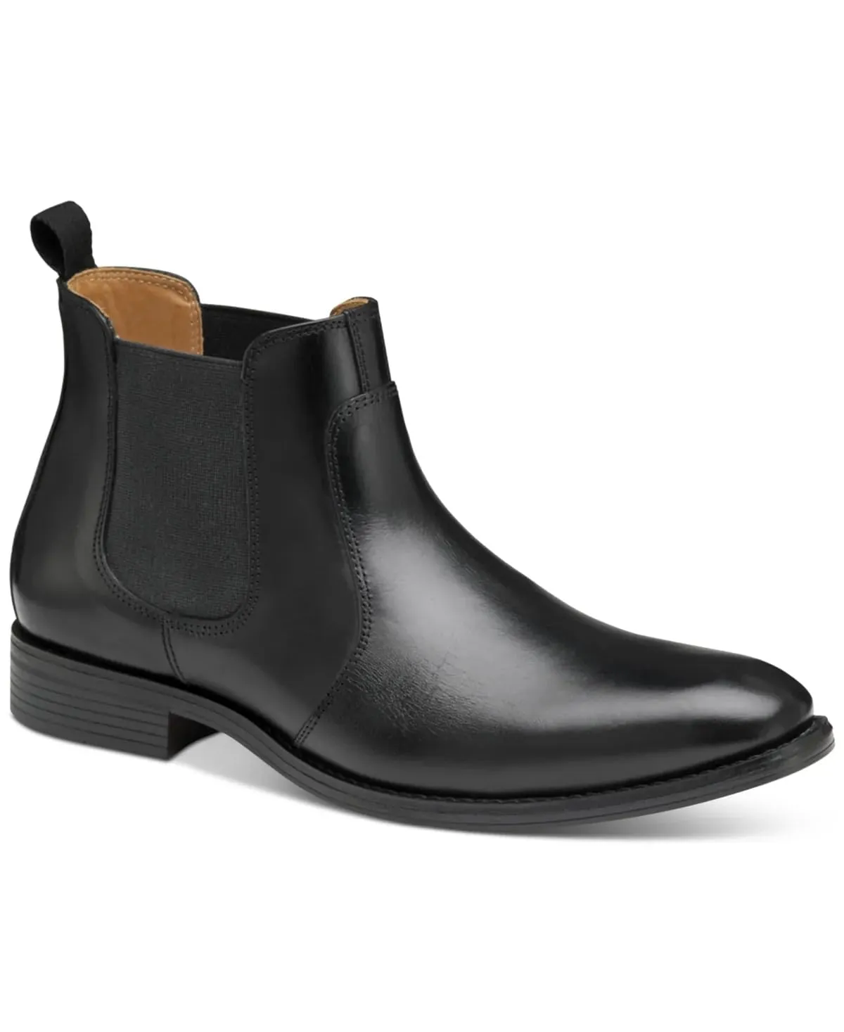 Johnston & Murphy Lewis Chelsea Boot Black Full Grain 8.5 M (D)