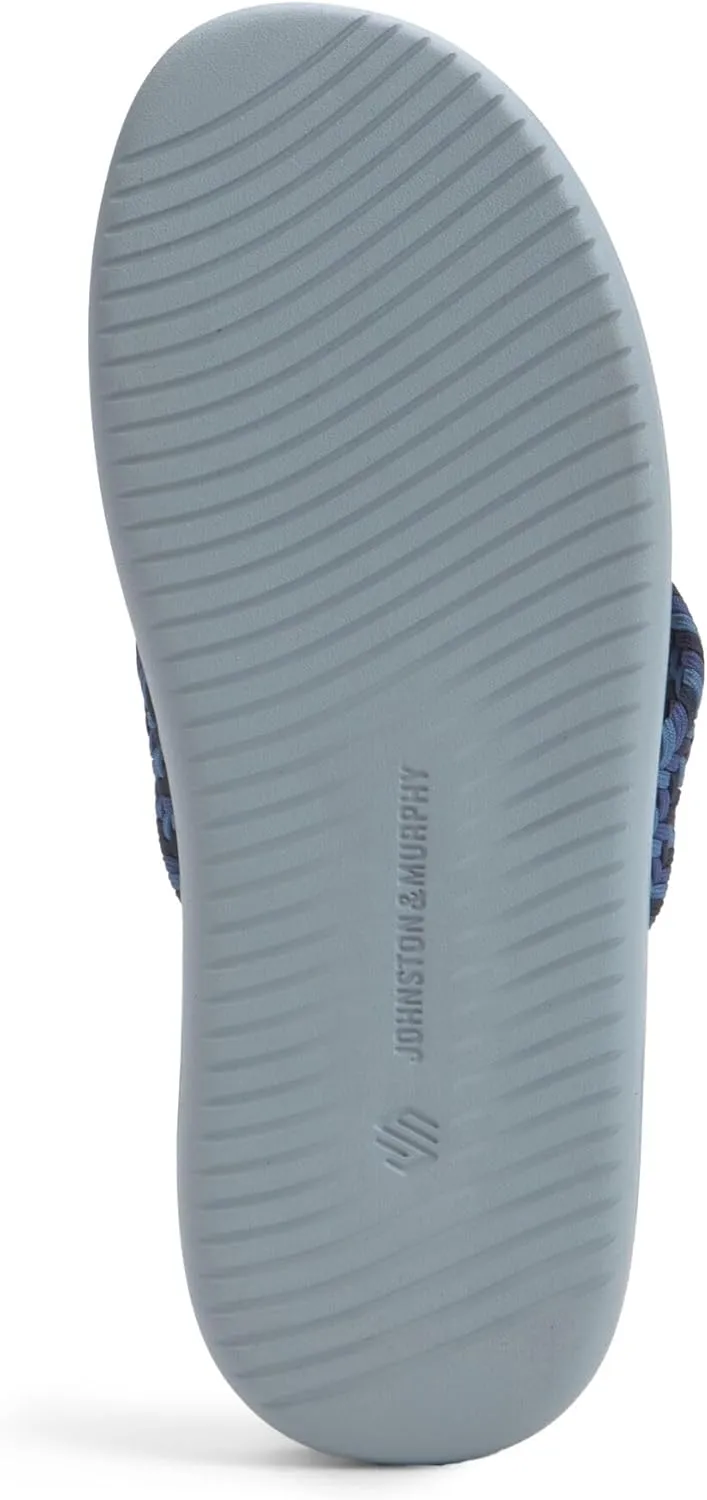 Johnston & Murphy Men’s Upton Woven Thong Sandals, Leather Flip Flops for Men, Casual Summer Shoes