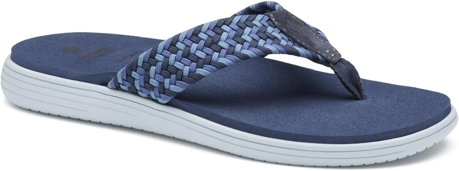 Johnston & Murphy Men’s Upton Woven Thong Sandals, Leather Flip Flops for Men, Casual Summer Shoes