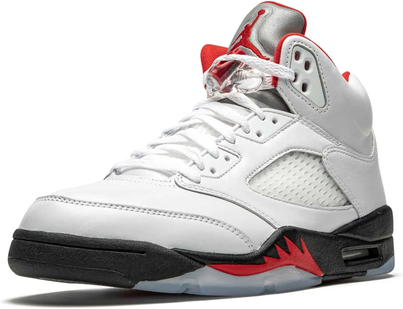 Jordan Nike Men's Shoe 5 Retro Fire Red Silver Tongue 2020 DA1911-102