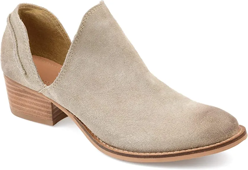 Journee Collection Womens Jonesy Leather Closed Toe Ankle, Sand, Size 8.0