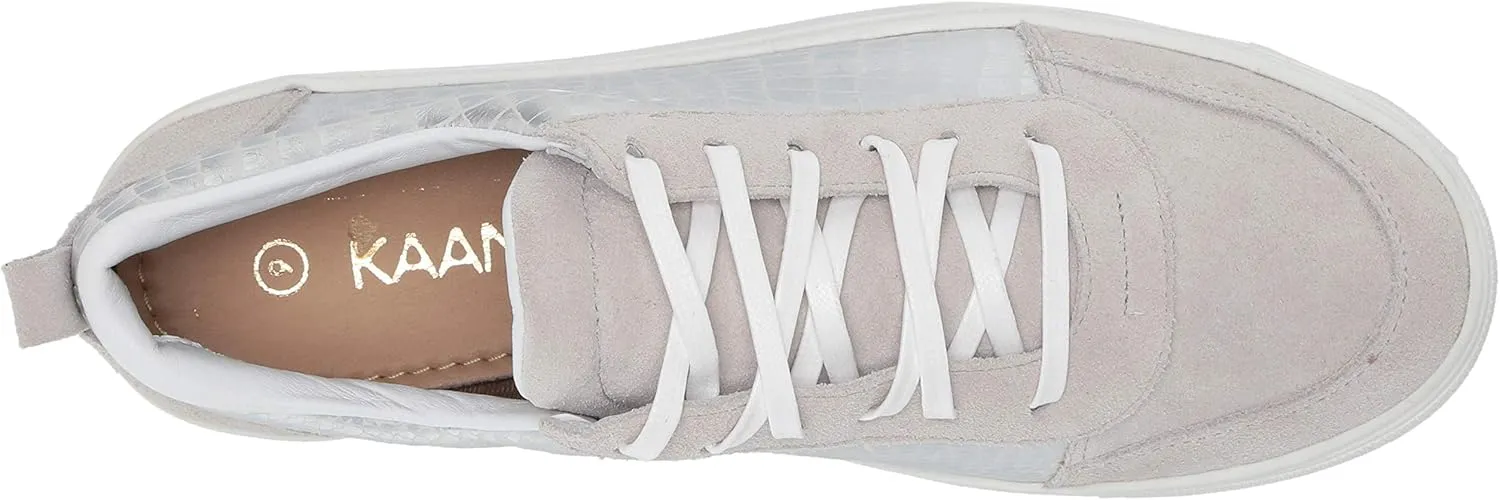 KAANAS Women's Levanzo Low Top Croc-Embossed Lace-up Fashion Sneaker