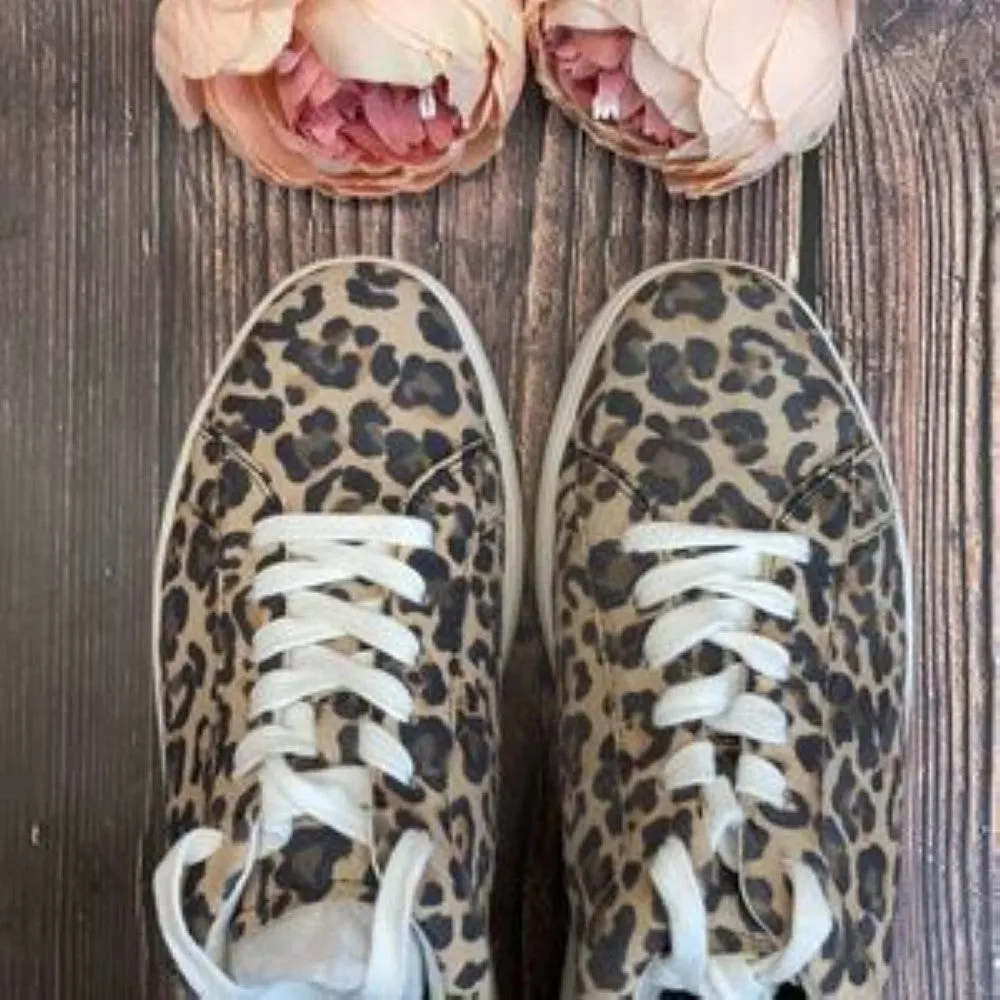 Kate Spade Cheetah Print Suede Sneakers 8M