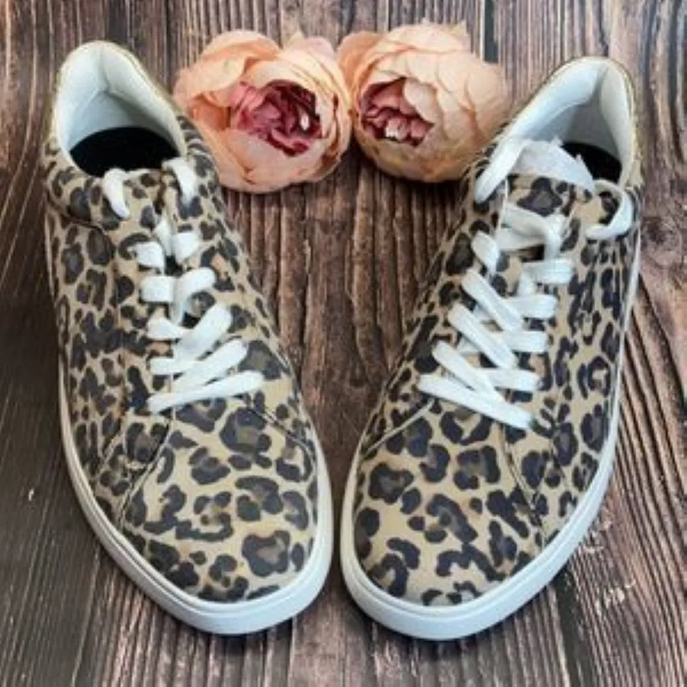 Kate Spade Cheetah Print Suede Sneakers 8M