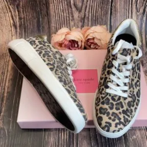Kate Spade Cheetah Print Suede Sneakers 8M