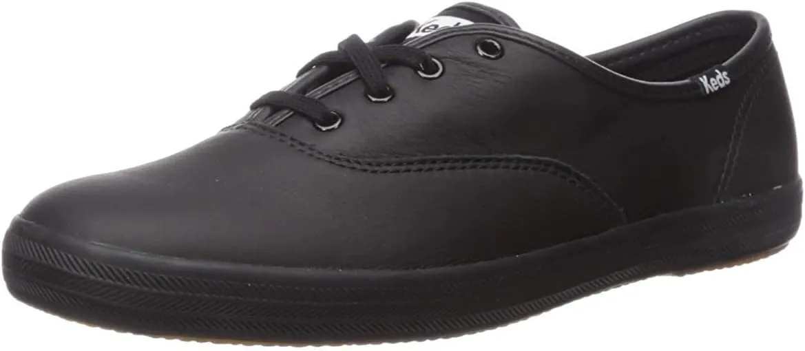 Keds Women's Champion Oxford Leather Fashion Sneaker Black 8.5 Medium US