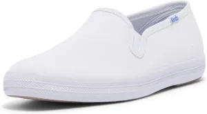 Keds Women's Champion Slip on Sneaker, White Canvas, 9.5 Narrow
