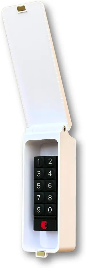 Keypad Enclosure for August/Yale & Wyze Lock Keypad - Weather-Resistant, Fully Enclosed Outdoor Housing with Magnetic Clasp (White)
