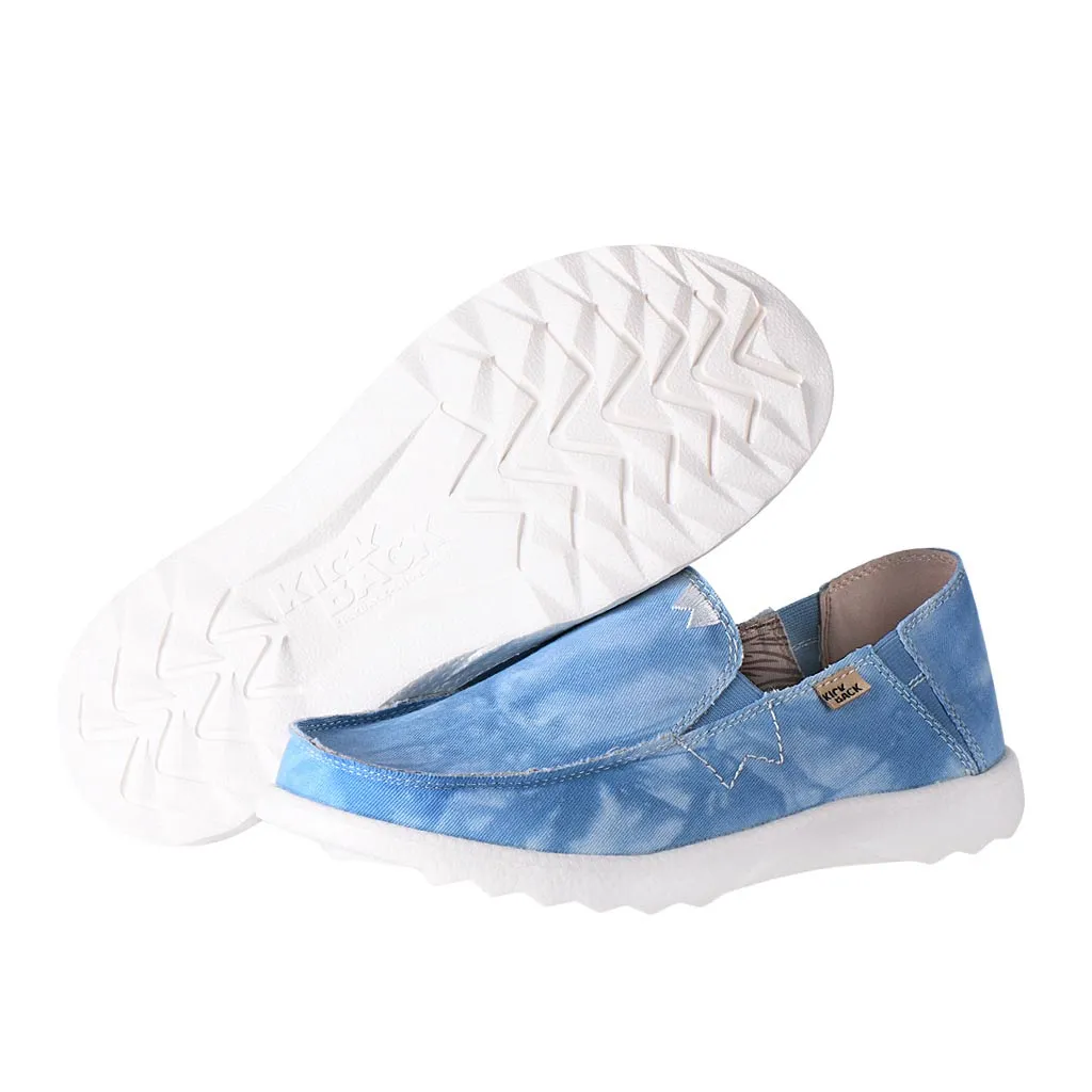 KickBack Couch 2.0 Men's Lightweight Canvas Slip On Shoe Washed Out Print Blue
