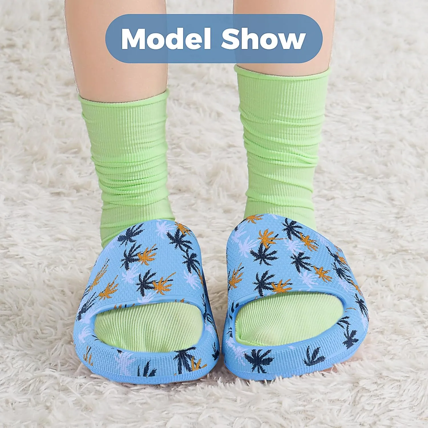 Kids Cloud Slides Boys Girls Flip Flops Slip On Beach Sandals Youth Pool Shower Shoes EVA Summer Slippers（11 Little Kids - 6 Big Kids）