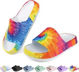 Kids Cloud Slides Boys Girls Flip Flops Slip On Beach Sandals Youth Pool Shower Shoes EVA Summer Slippers（11 Little Kids - 6 Big Kids）