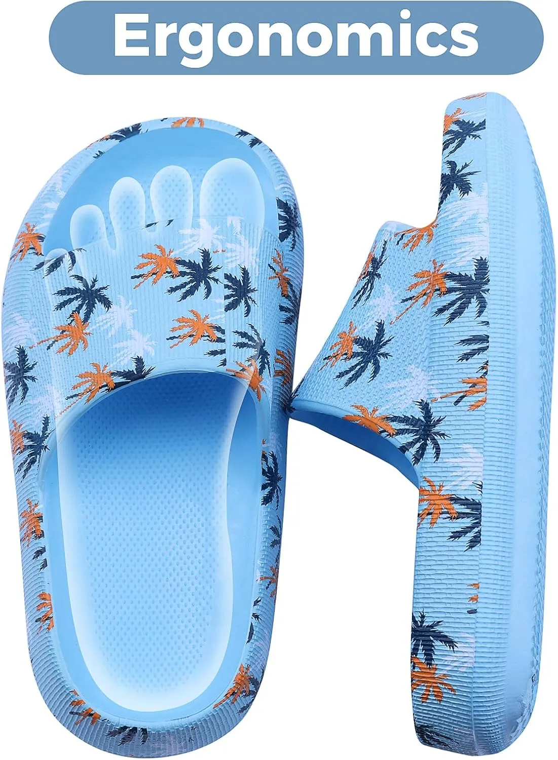 Kids Cloud Slides Boys Girls Flip Flops Slip On Beach Sandals Youth Pool Shower Shoes EVA Summer Slippers（11 Little Kids - 6 Big Kids）