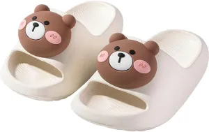 Kids Cloud Slides Sandals for Girls Boys, Toddler Pool Shower Beach Home Slippers, Lightweight Soft Non-Slip Flip Flops Animal Shape Quick Dry