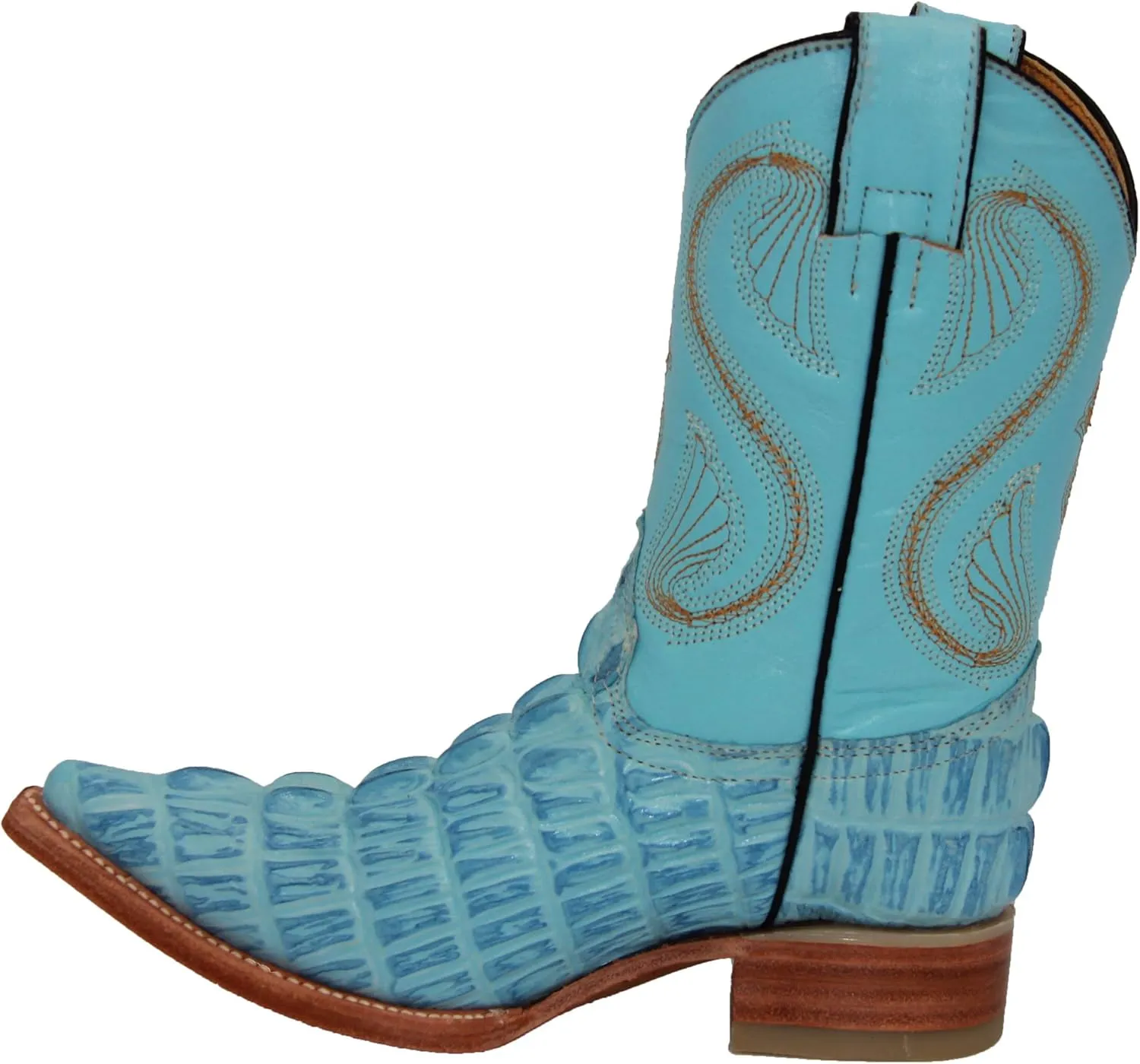 Kids Crocodile Alligator Print Western Cowboy Leather Boots Toddler Little Kid