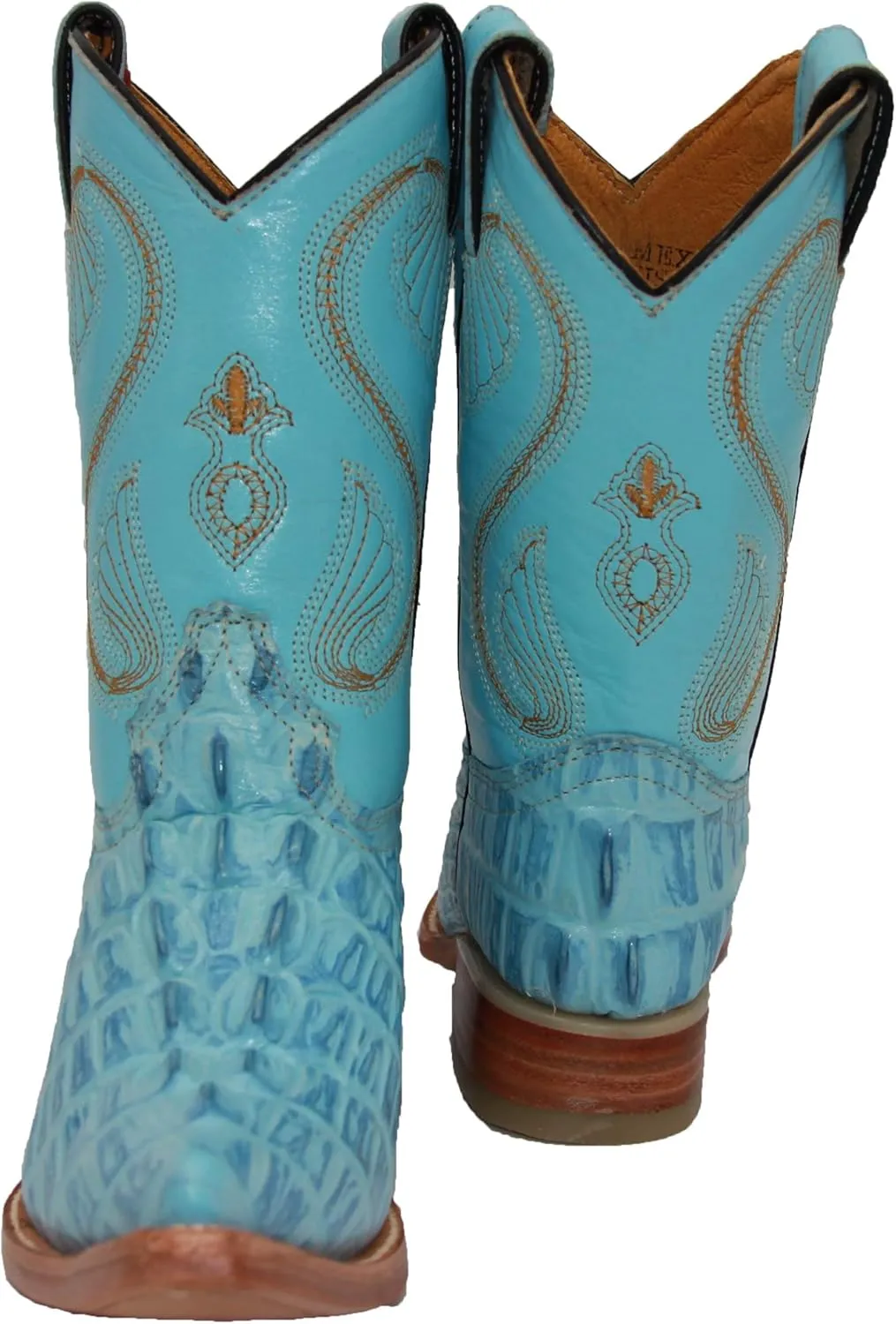 Kids Crocodile Alligator Print Western Cowboy Leather Boots Toddler Little Kid