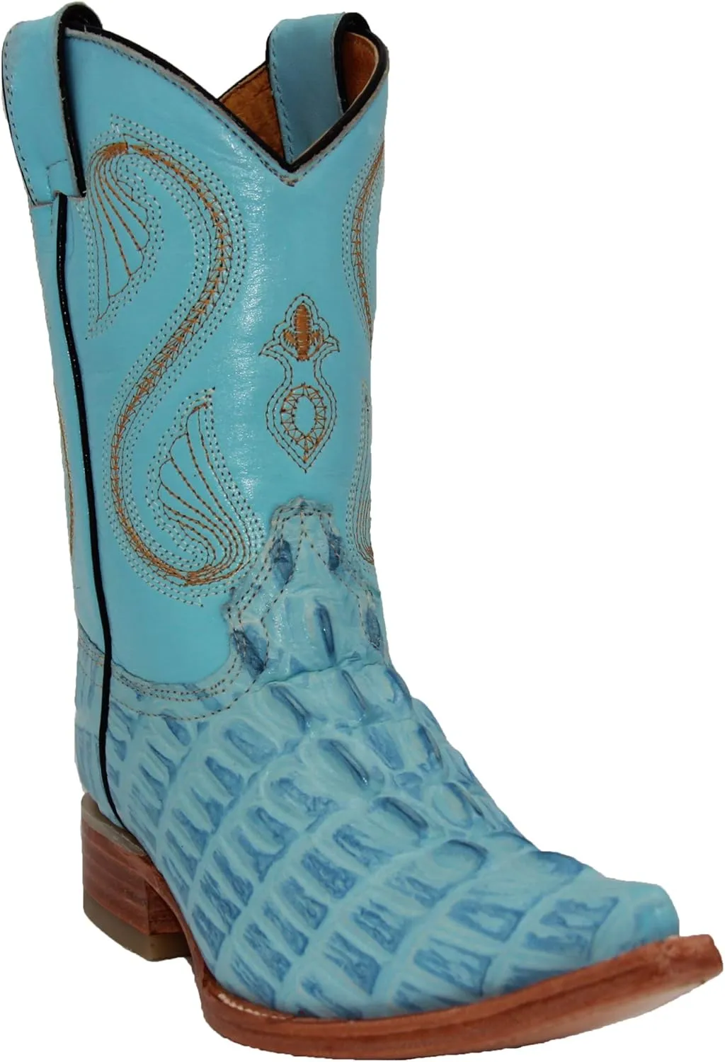 Kids Crocodile Alligator Print Western Cowboy Leather Boots Toddler Little Kid