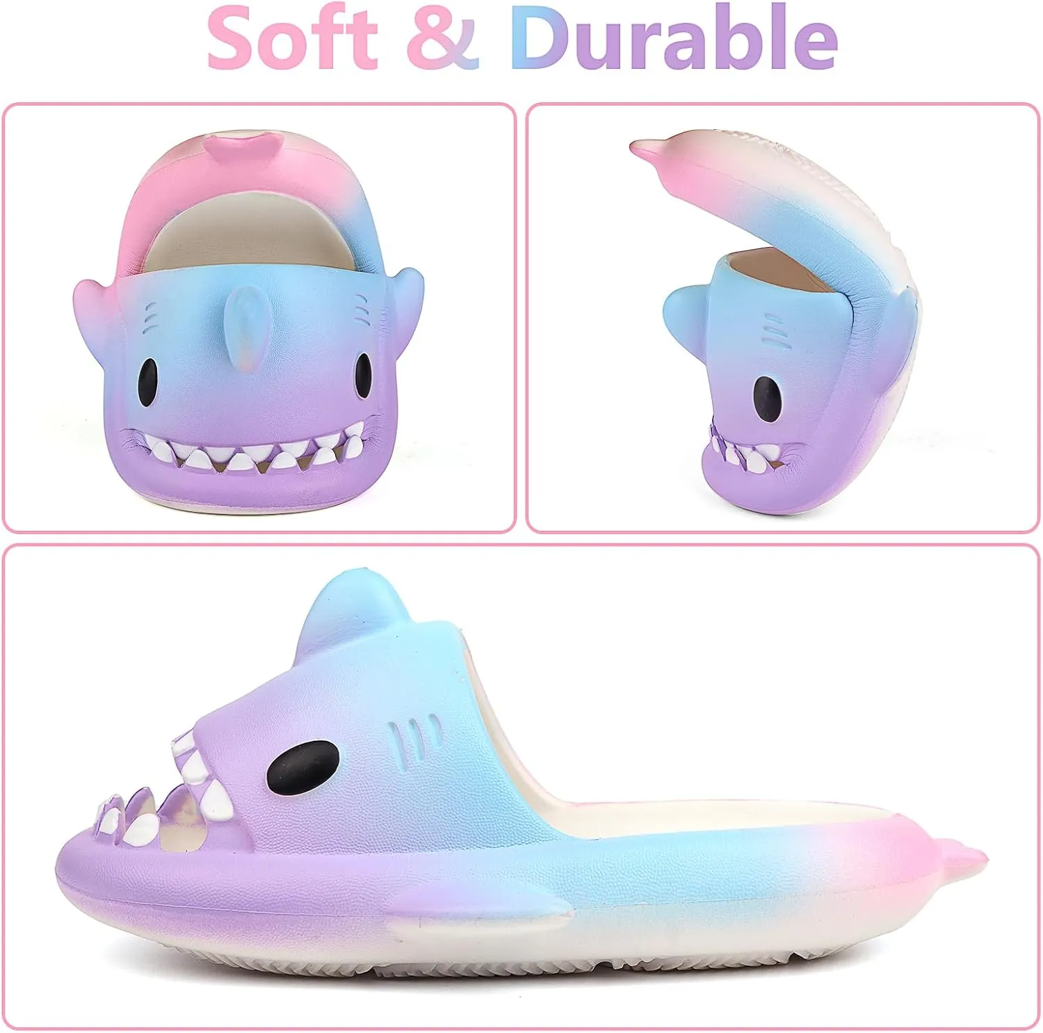 Kids Shark Cloud Slides | Toddler Boys Girls Shower Slippers | Boys Girls Cute Cartoon Fish Flip Flops | Beach Pool Home Sandals | Quick Dry Non-Slip
