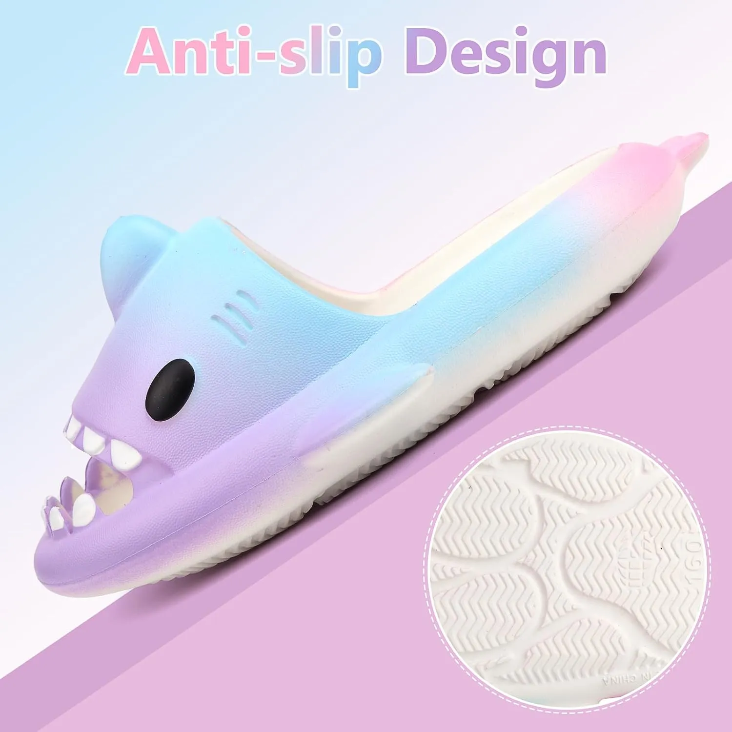Kids Shark Cloud Slides | Toddler Boys Girls Shower Slippers | Boys Girls Cute Cartoon Fish Flip Flops | Beach Pool Home Sandals | Quick Dry Non-Slip
