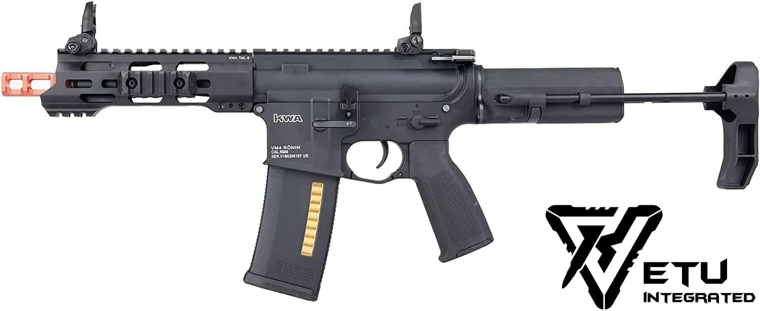 KWA Airsoft Rifle Ronin Series Automatic Electric AEG Airsoft Gun w/Upgraded V2 Gearbox, ETU Compatible, Quick Change Spring System, Full Metal Design