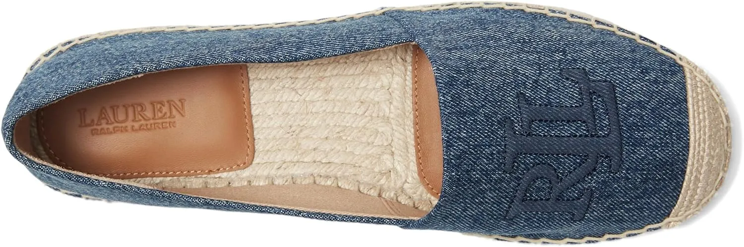 Lauren Ralph Lauren Women's Cameryn Washed Denim Espadrille Loafer Flat