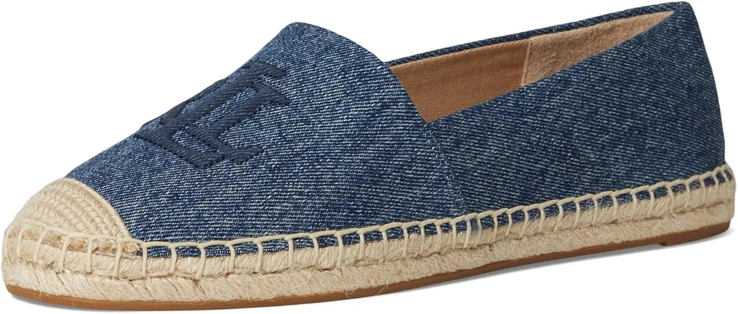 Lauren Ralph Lauren Women's Cameryn Washed Denim Espadrille Loafer Flat