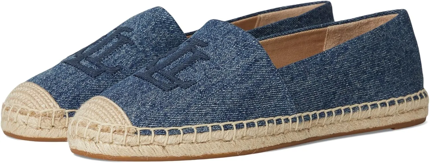 Lauren Ralph Lauren Women's Cameryn Washed Denim Espadrille Loafer Flat