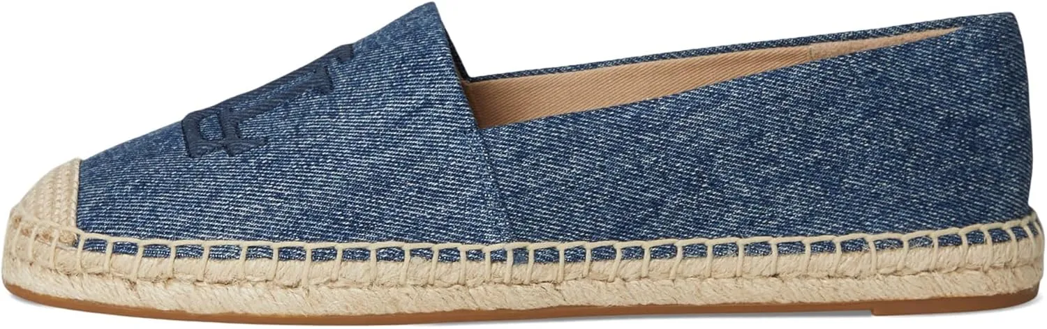 Lauren Ralph Lauren Women's Cameryn Washed Denim Espadrille Loafer Flat