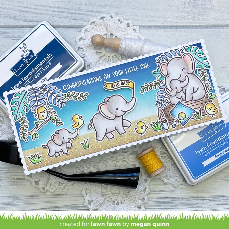 Lawn Fawn Clear Stamps & Dies Combo, Elephant Parade (LF3065 & LF3066)