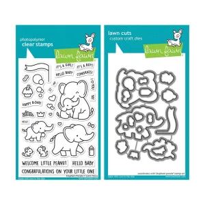 Lawn Fawn Clear Stamps & Dies Combo, Elephant Parade (LF3065 & LF3066)