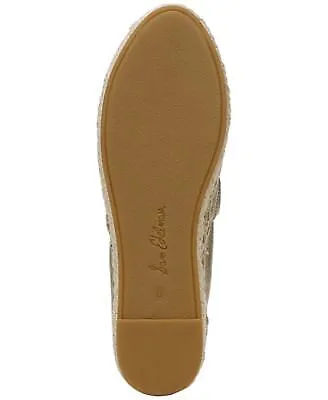 Leather Sam On Flats Edelman Toe Advanced Gold Cap Rounded Espadrilles Slip Worldwide shipping Karlita