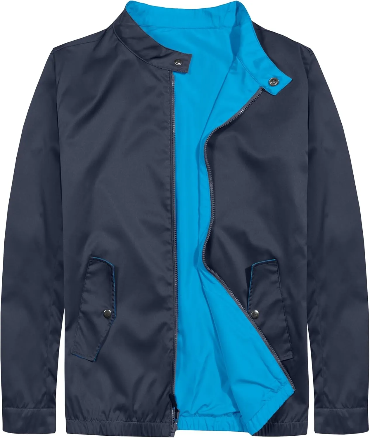 Little Donkey Andy Men's Lightweight Reversible Bomer Jacket Windproof Water Resistant Coat Running Golf