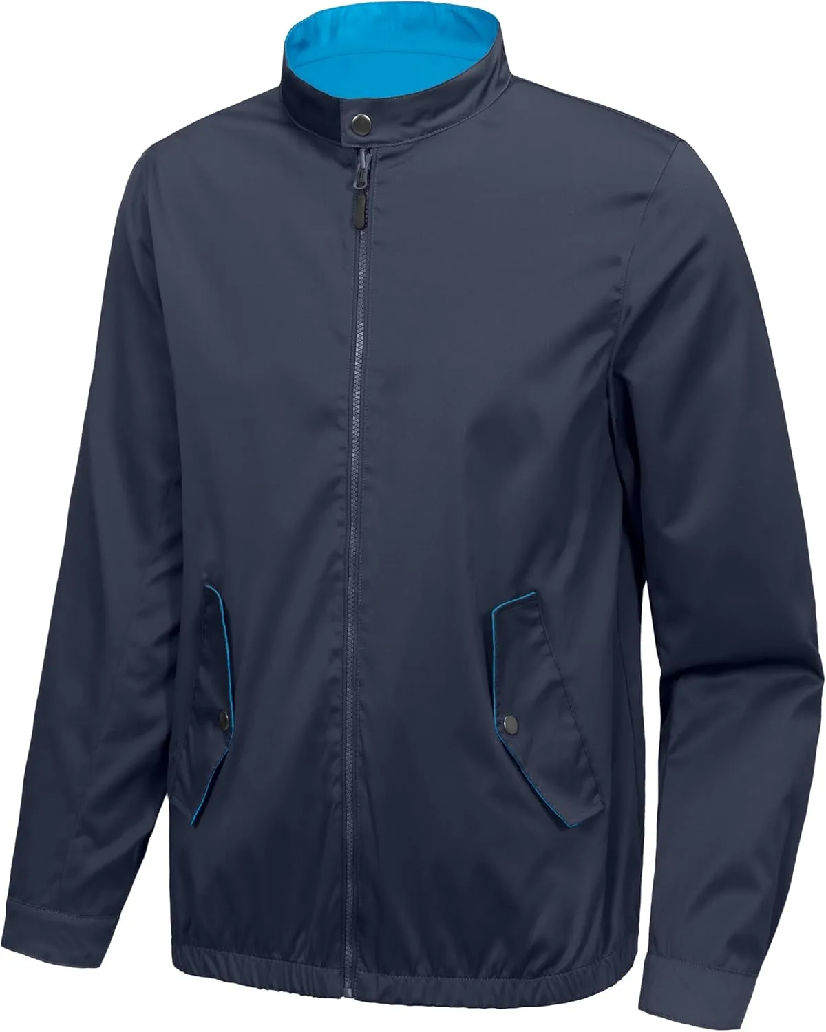 Little Donkey Andy Men's Lightweight Reversible Bomer Jacket Windproof Water Resistant Coat Running Golf