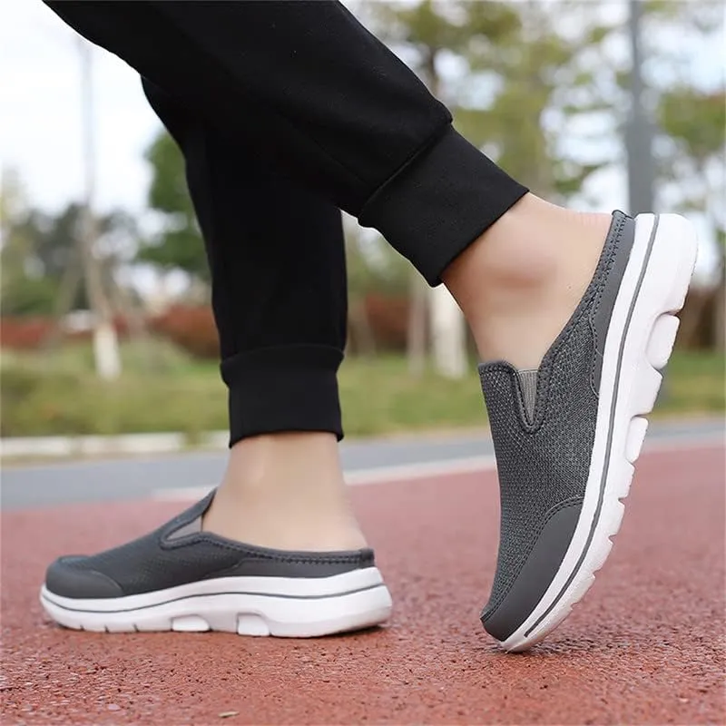 LLTMALL Mens Open Back Walking Sneaker Slippers Comfortable Mesh Knit Slip On Indoor Outdoor Mules