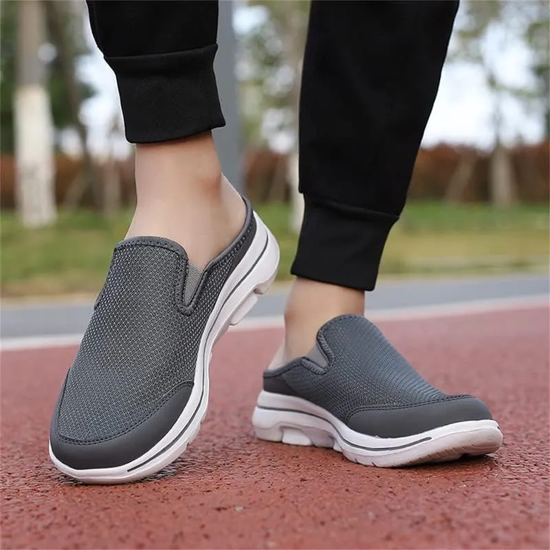 LLTMALL Mens Open Back Walking Sneaker Slippers Comfortable Mesh Knit Slip On Indoor Outdoor Mules