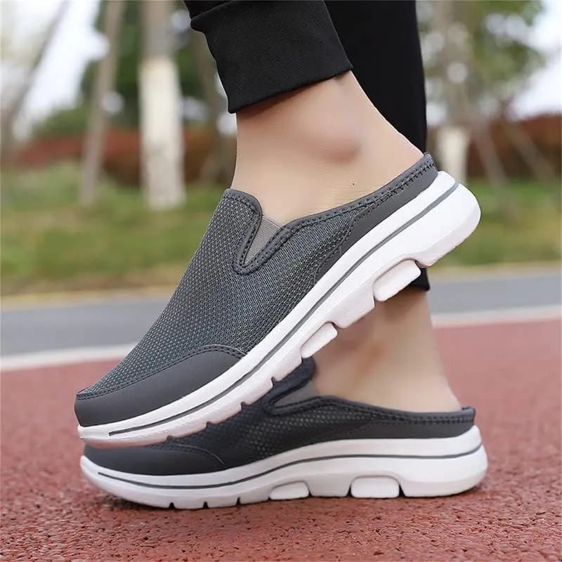 LLTMALL Mens Open Back Walking Sneaker Slippers Comfortable Mesh Knit Slip On Indoor Outdoor Mules