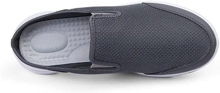LLTMALL Mens Open Back Walking Sneaker Slippers Comfortable Mesh Knit Slip On Indoor Outdoor Mules