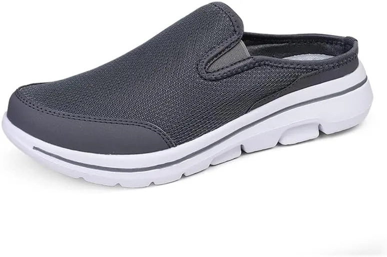 LLTMALL Mens Open Back Walking Sneaker Slippers Comfortable Mesh Knit Slip On Indoor Outdoor Mules