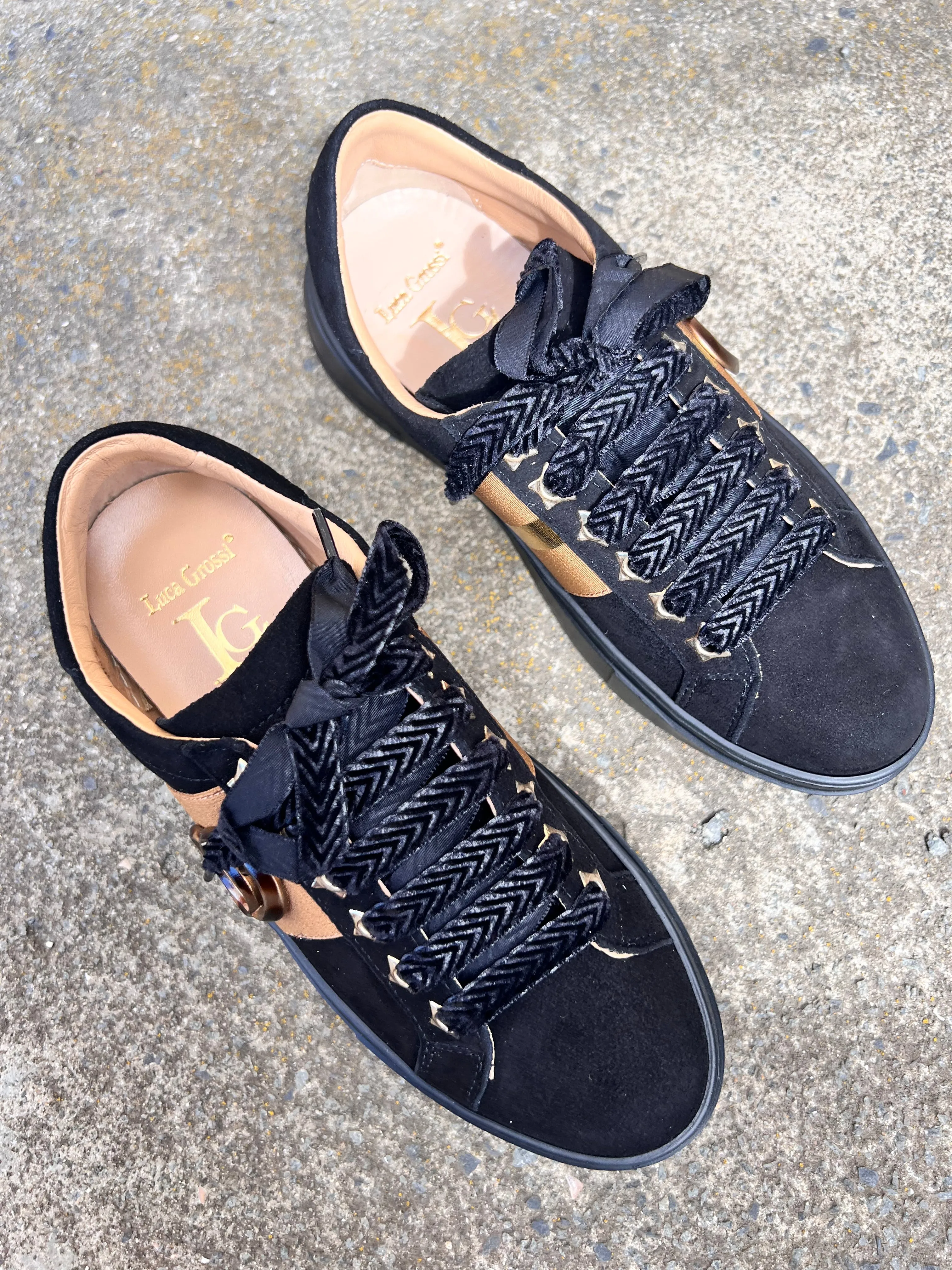Luca Grossi Black Suede Lace Up K802M