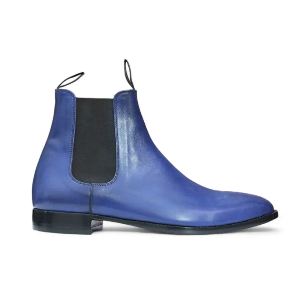 Men's Blue Chelsea Leather Boot