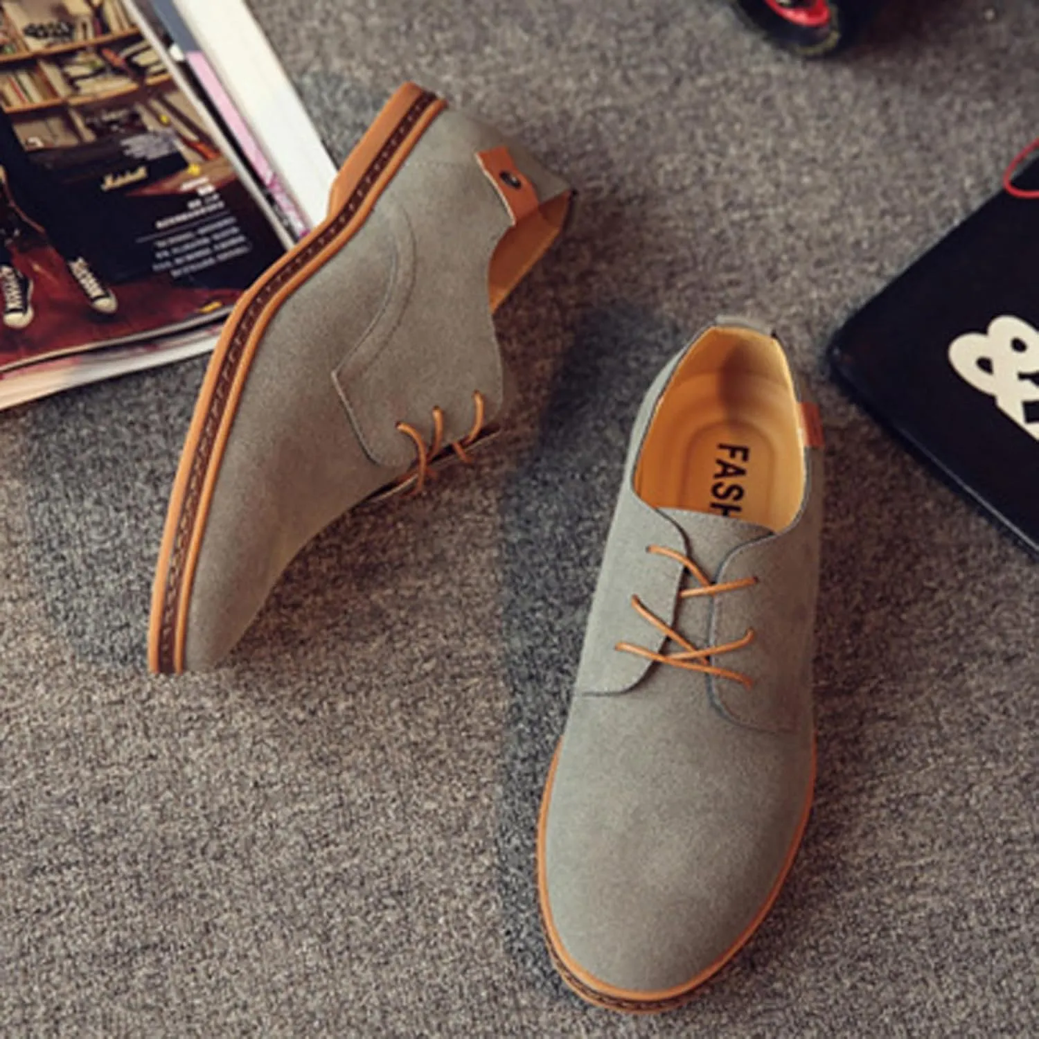 Mens Brown Dress Shoes Casual Oxford Business Shoe Leather Slip-on Loafer for Men Driving Office Outdoor Penny Comfort Stylish Footwear