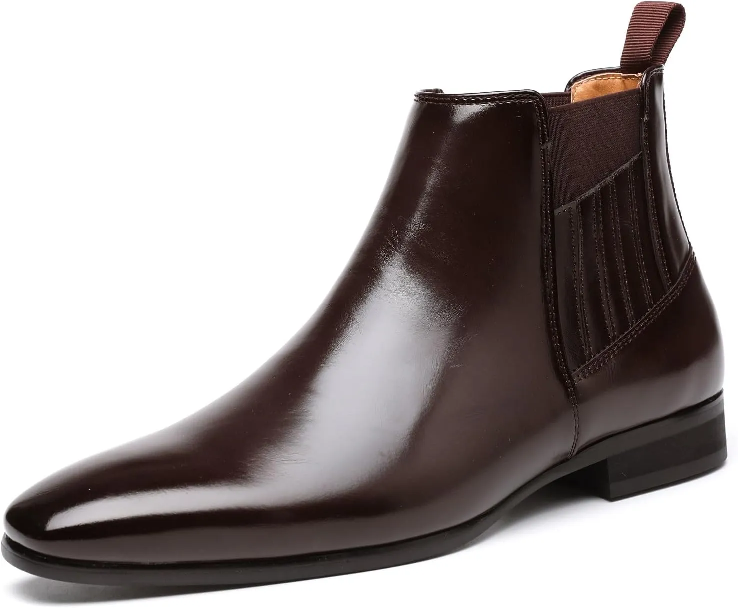 Men's Chelsea Boots Leather Classic Elastic Slip On Chukka Ankle Boots for Men