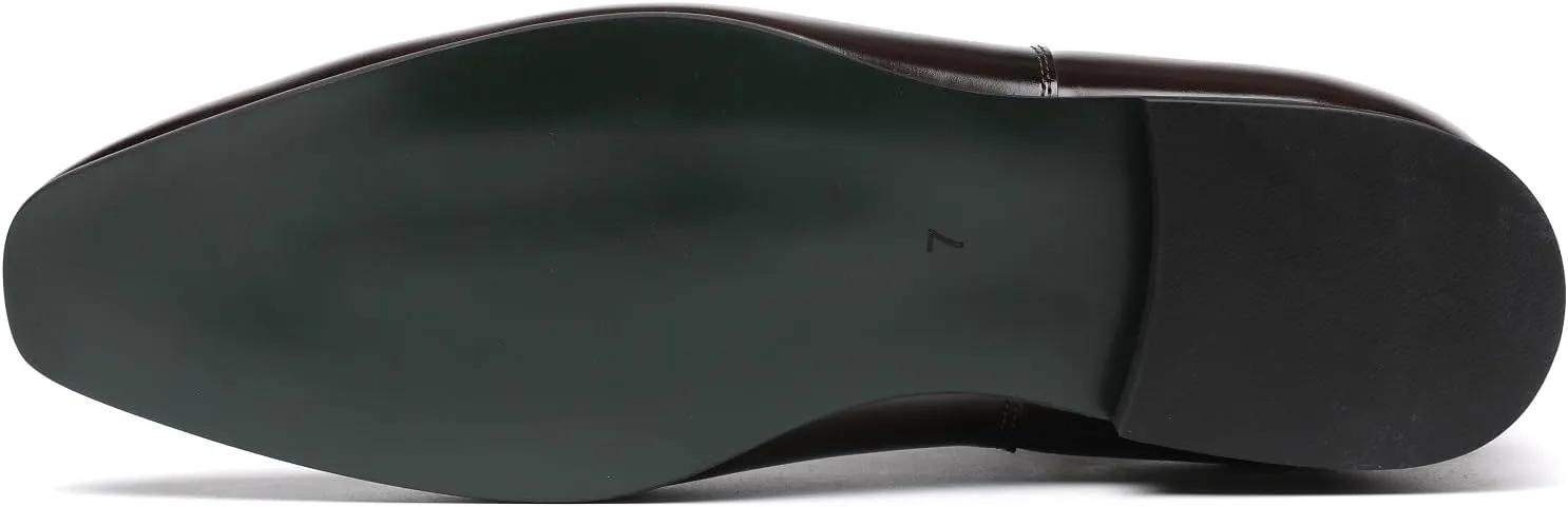 Men's Chelsea Boots Leather Classic Elastic Slip On Chukka Ankle Boots for Men