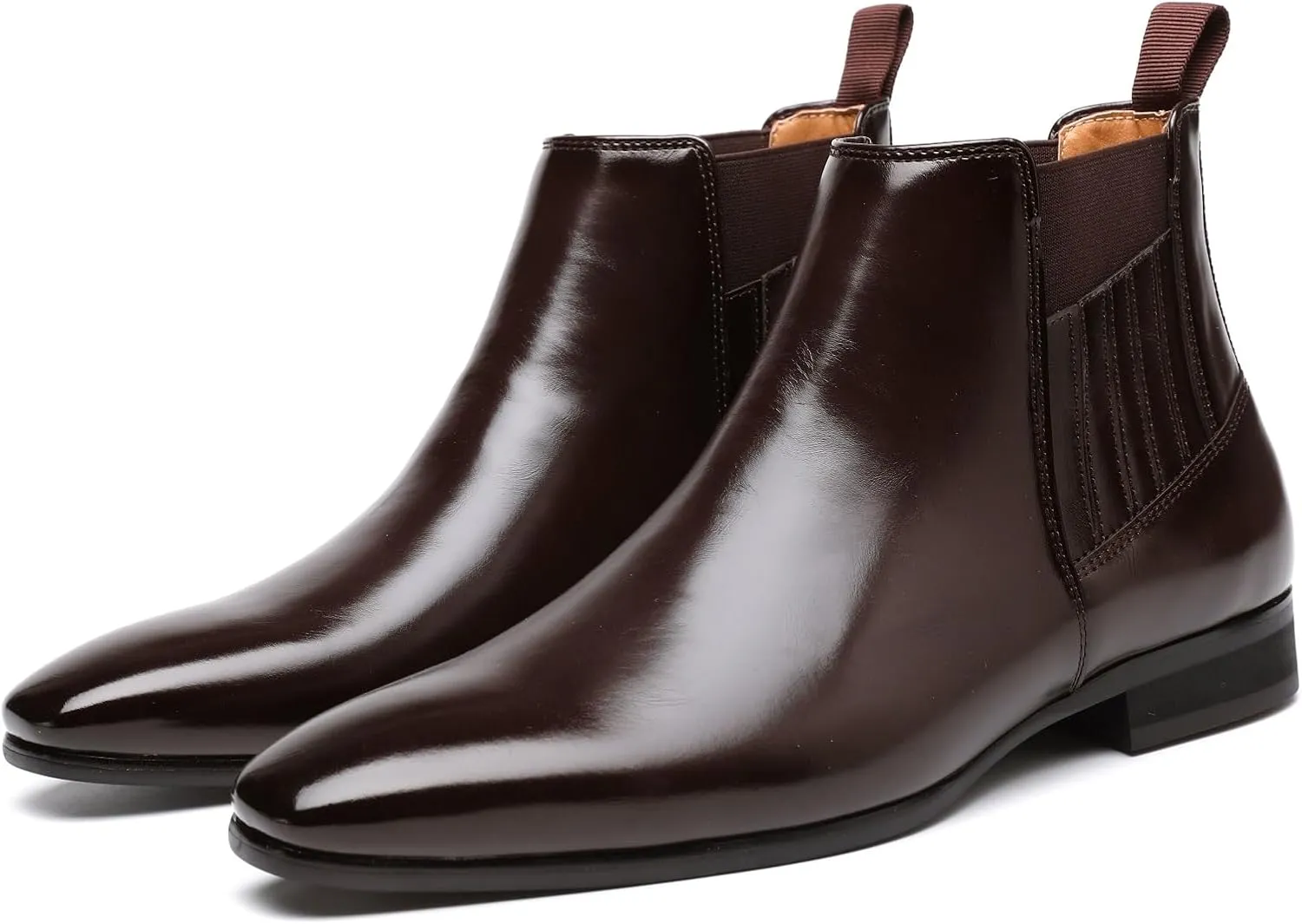 Men's Chelsea Boots Leather Classic Elastic Slip On Chukka Ankle Boots for Men