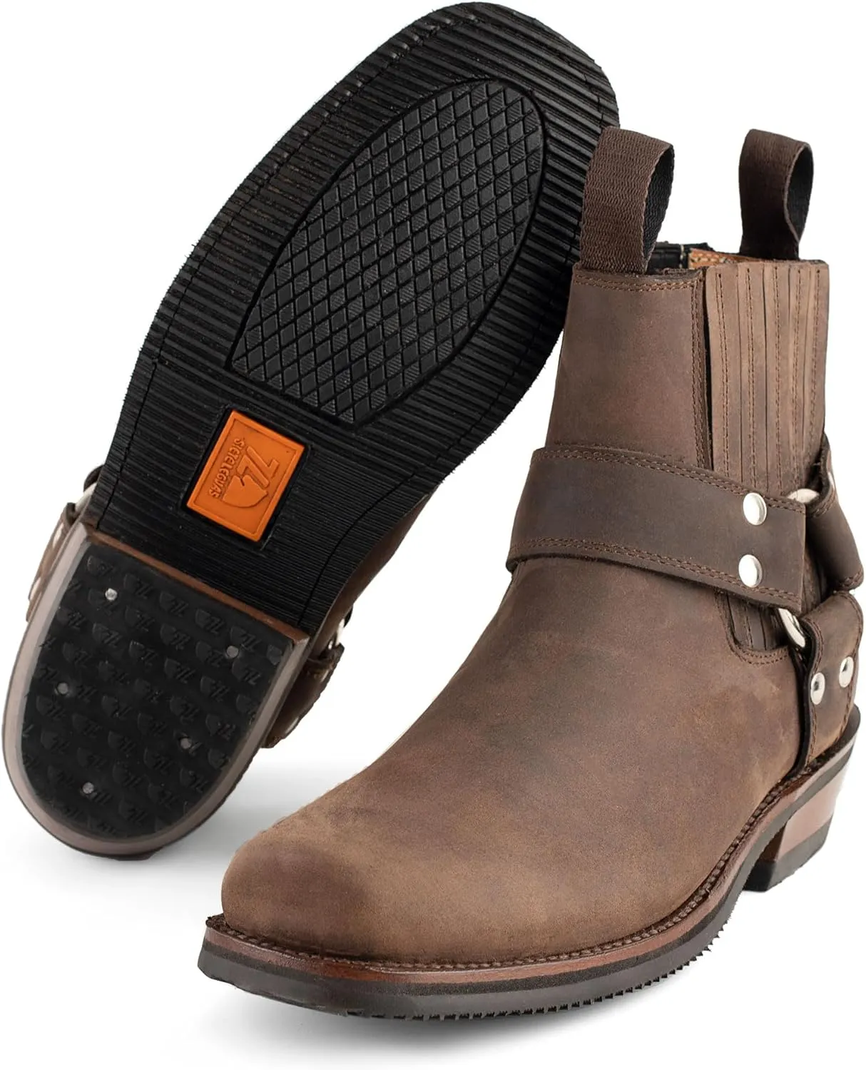 Men's Leather Biker Ankle Boot for Men Style 3600