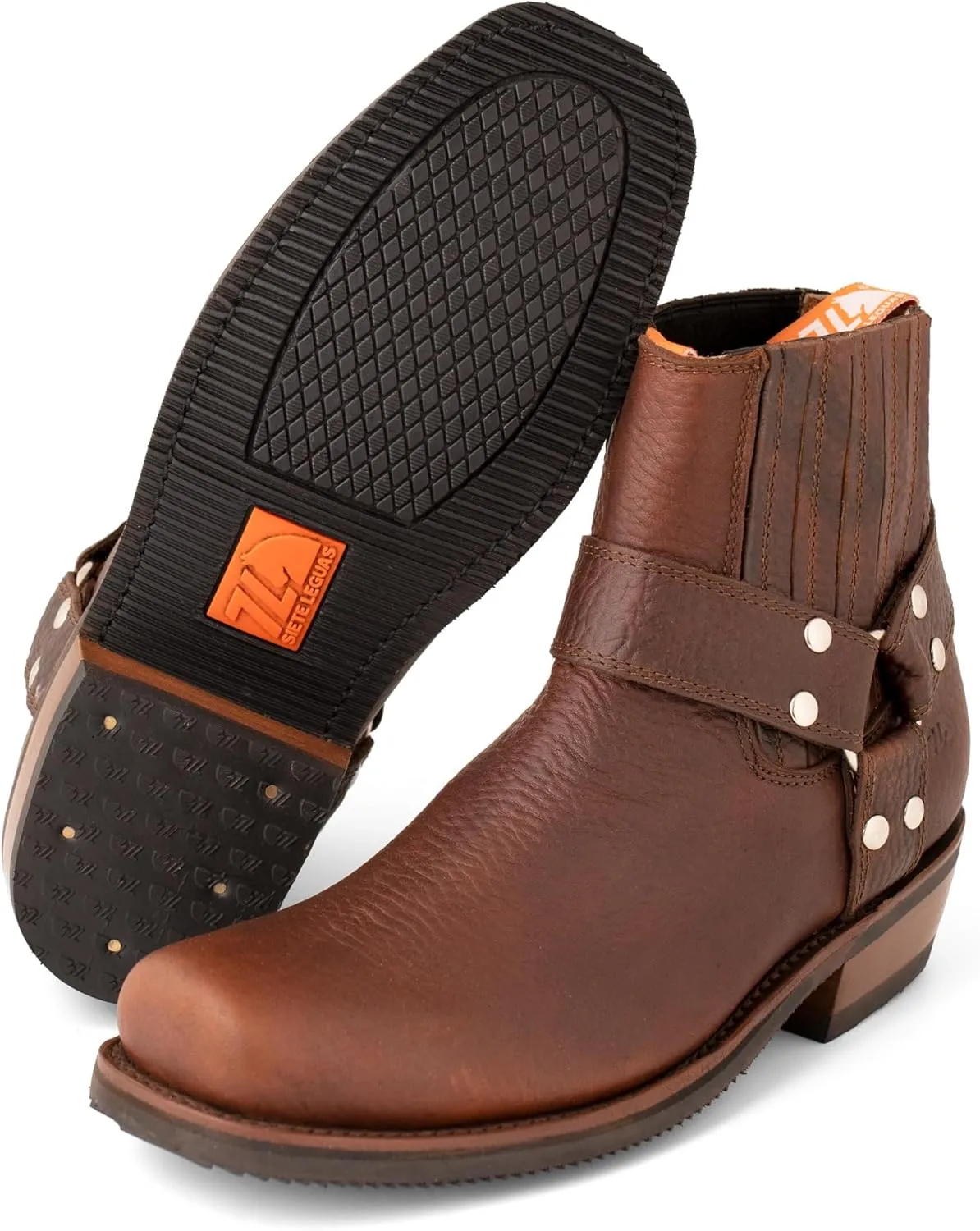 Men's Leather Biker Ankle Boot for Men Style 3600