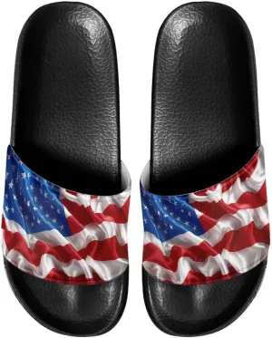 Mens Pillow House Slide Sandals Non-Slip Black Bath Sandals Wide Width EVA Flat Shoes Quick Drying Peep Toe Slippers Beach Dress Shoes