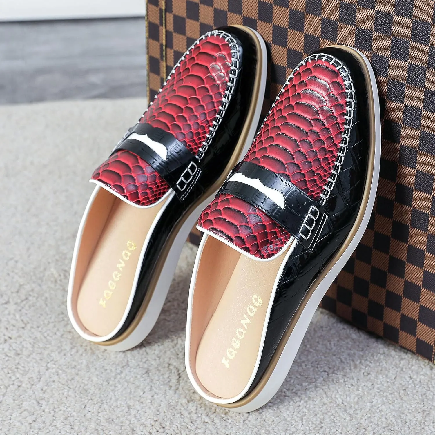 Mens Slip On Mules & Clogs Backless Loafers, Light Open Back Shoes Comfort Walking Shoes Breathable Slippers Closed Toe Slides with Anti-Skid Rubber Sole (Black)